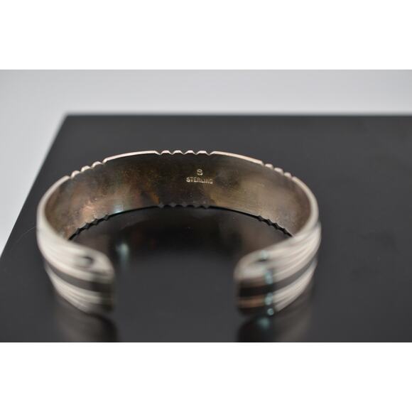 Native America Navajo Sterling Silver Turquoise Bracelet Cuff By David Segar - Picture 3 of 3